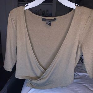 Olive crossbody crop top